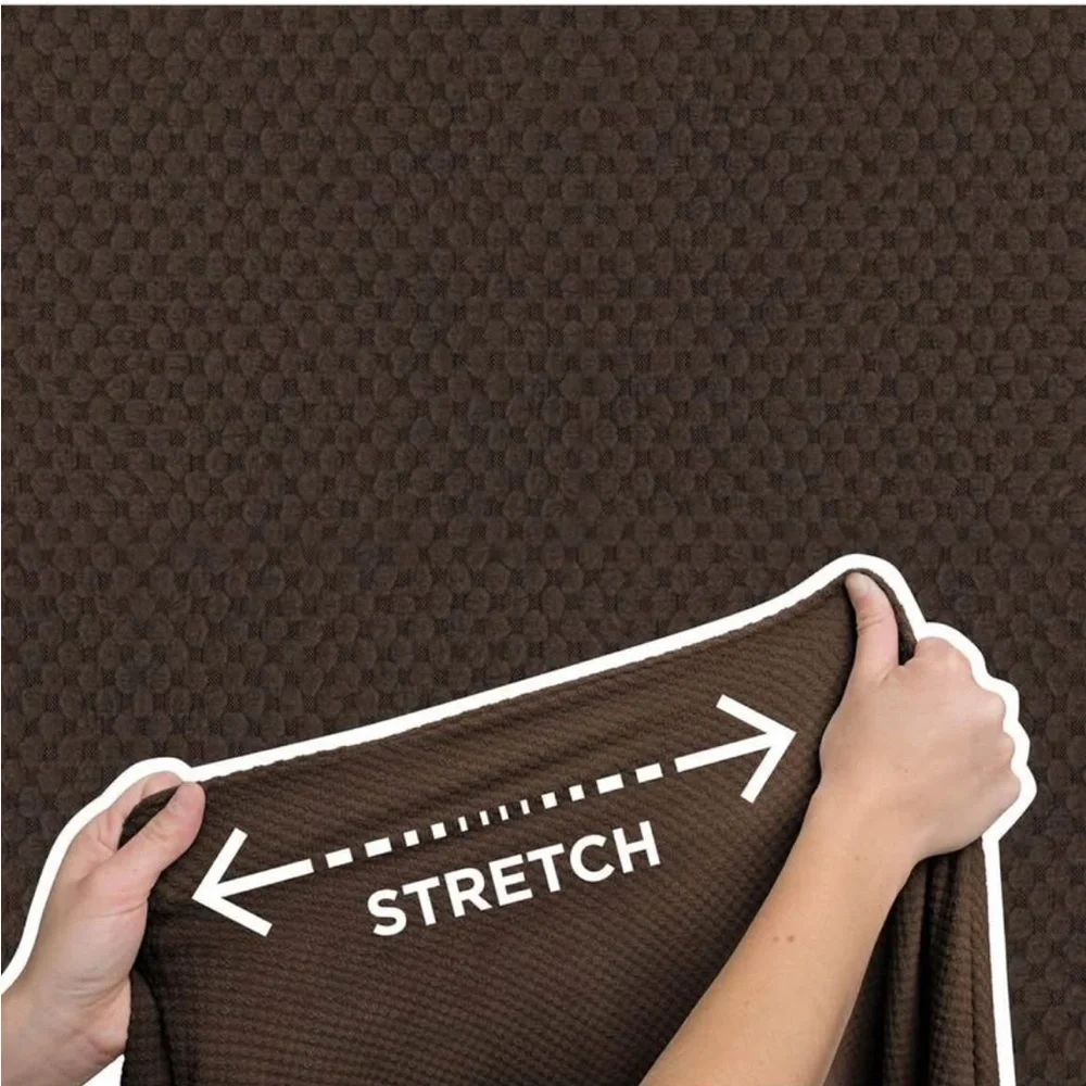 Brown Stretch Sofa Cover. Home decor.